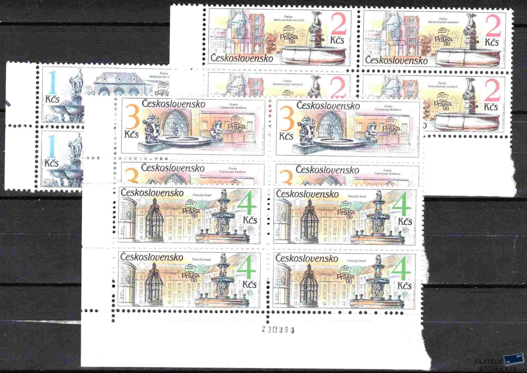 ČSSR známky 2847-50 Čtyřbloky krajové
