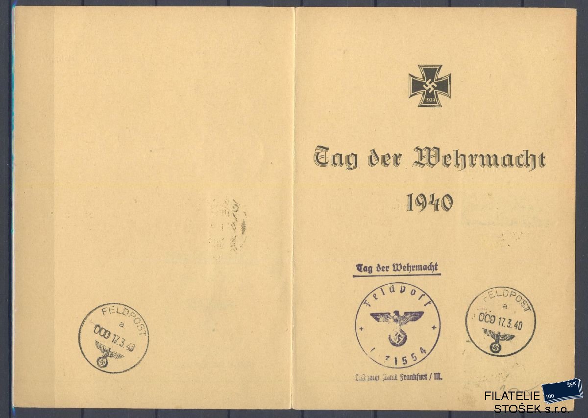 Německo celistvosti - Feldpost - Tag der Wehrmacht 1940