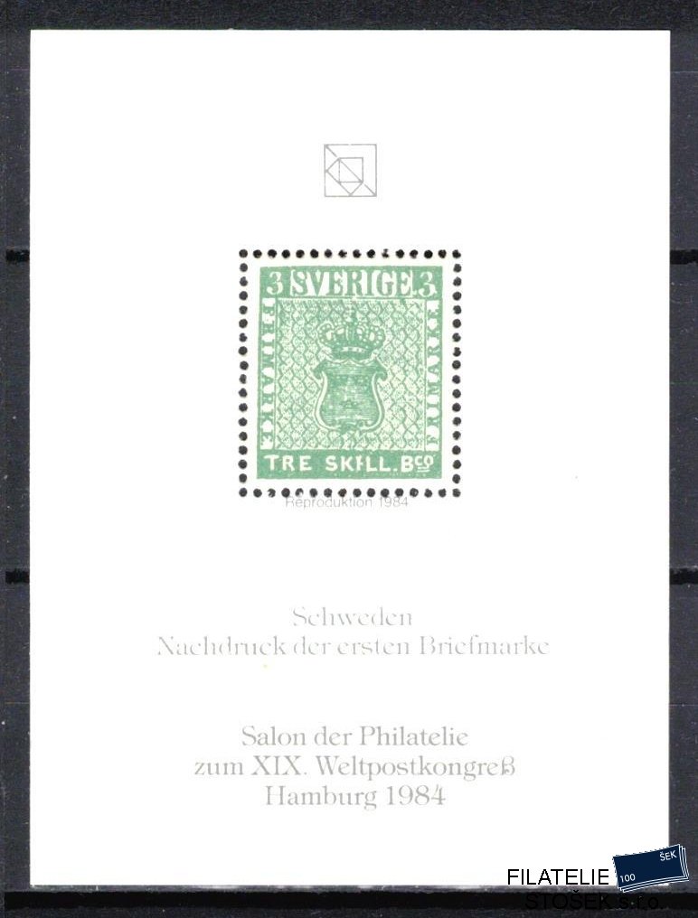 Švédsko známky Mi 1 blok-souvenir
