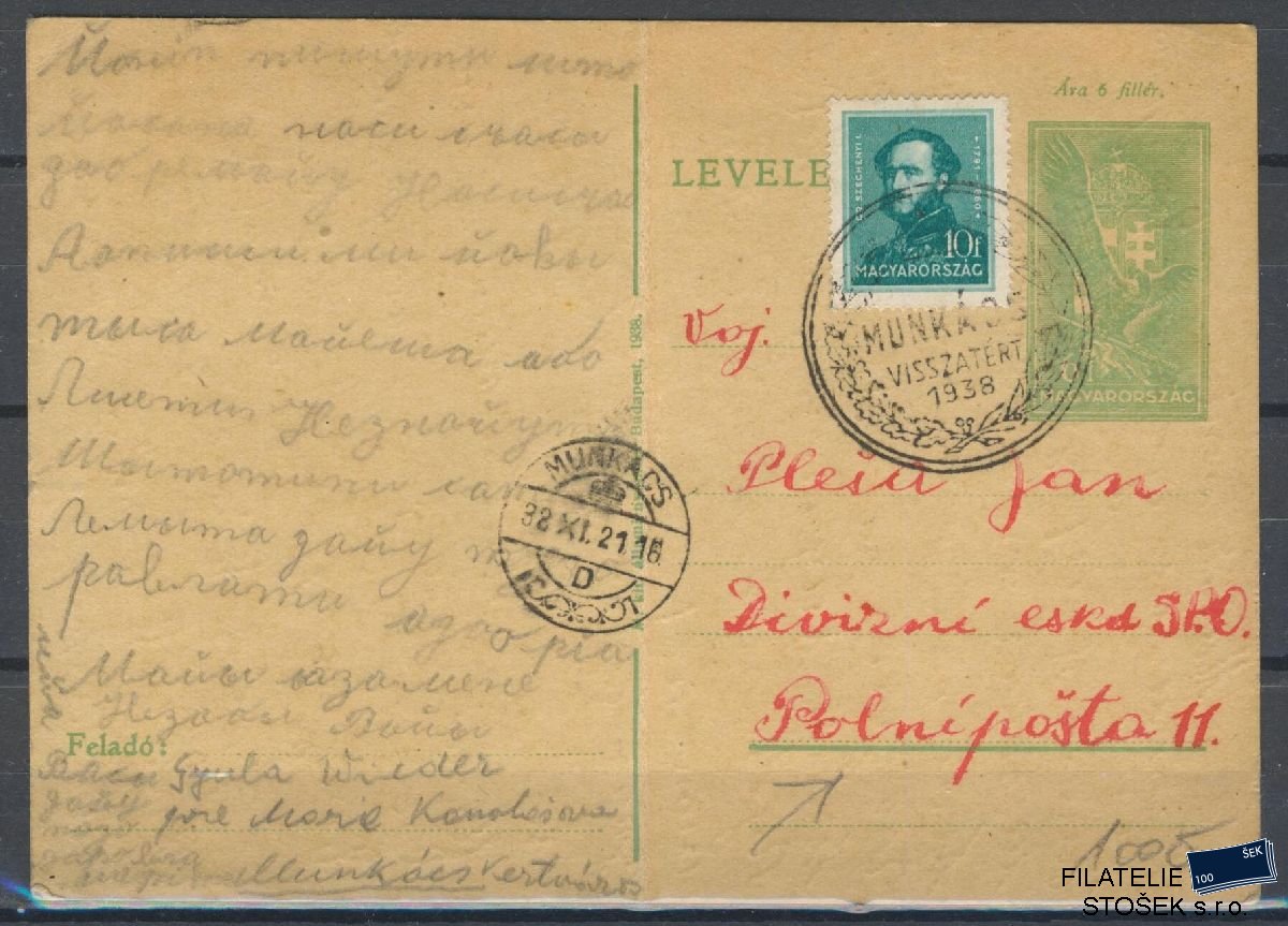 Maďarsko celistvosti - Munkacs - Polní pošta 11