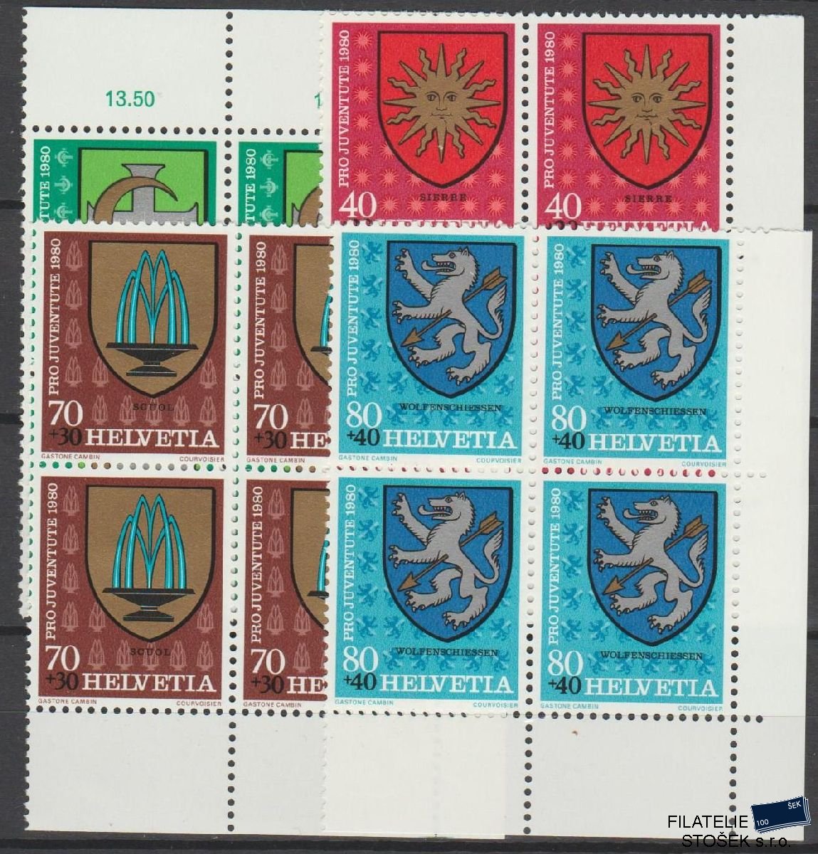Švýcarsko známky Mi 1187-90 4 Blok