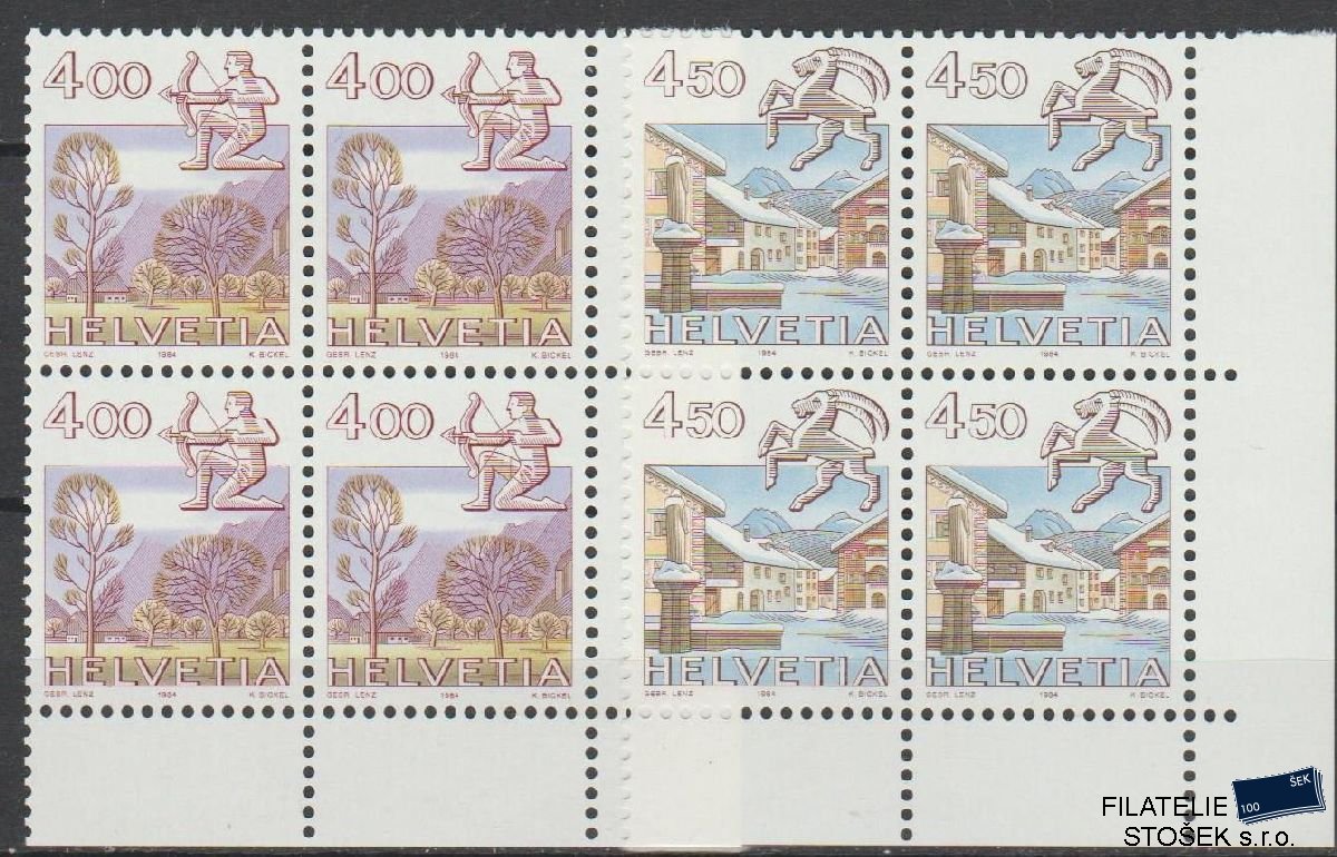 Švýcarsko známky Mi 1265-66 4 Blok