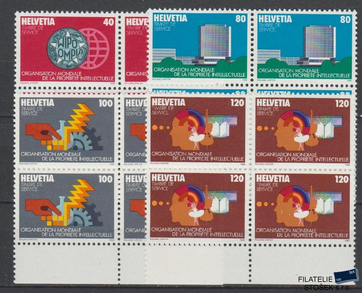 Švýcarsko známky Mi WIPO 1-4 4 Blok