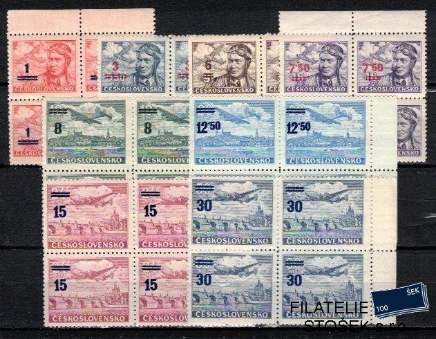 ČSSR známky L 025-32 Čtyřbloky krajové