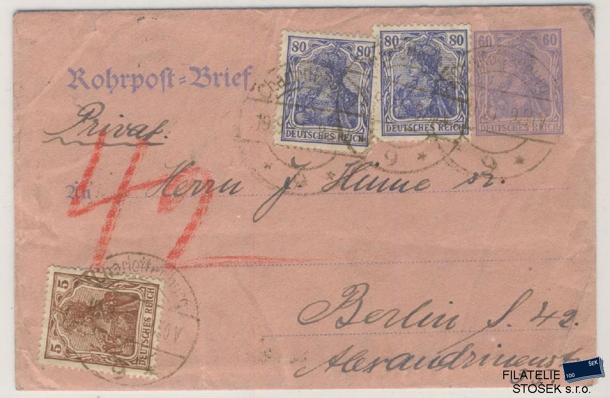 Deutsches Reich celistvosti - Rohrpost Brief - Charlotenburg - Berlin