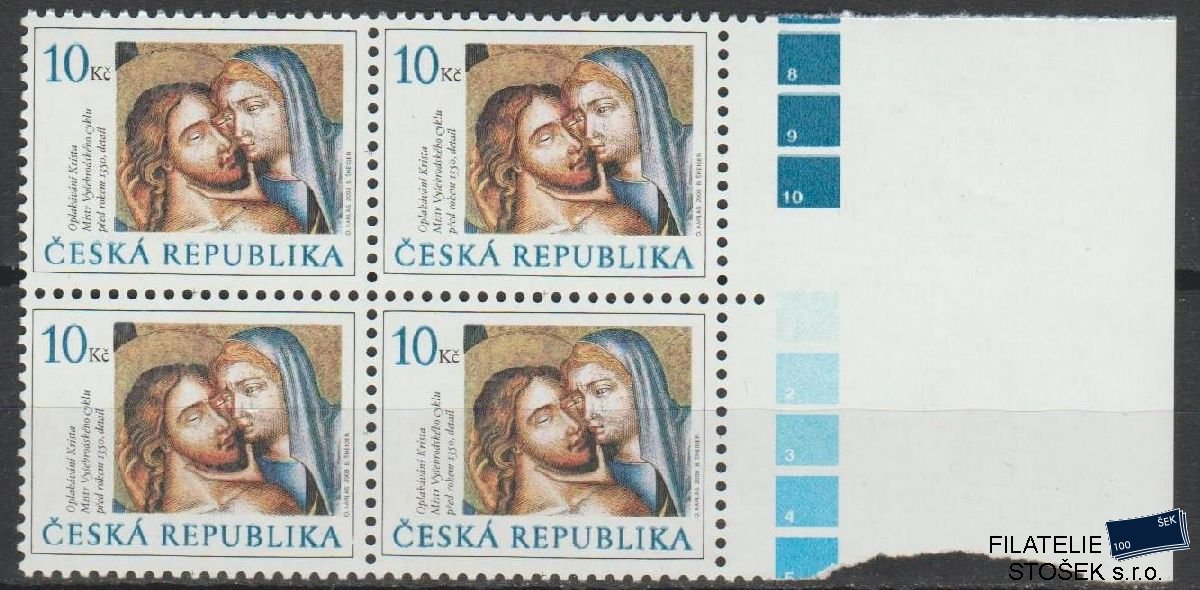 ČR známky 548 4 Blok Dvojitý tisk modré