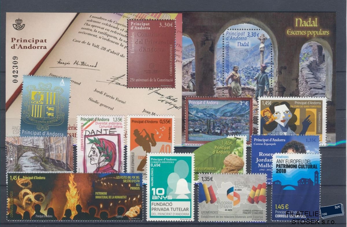 Andora Španělská známky Mi sestava známek na kartičce A 5