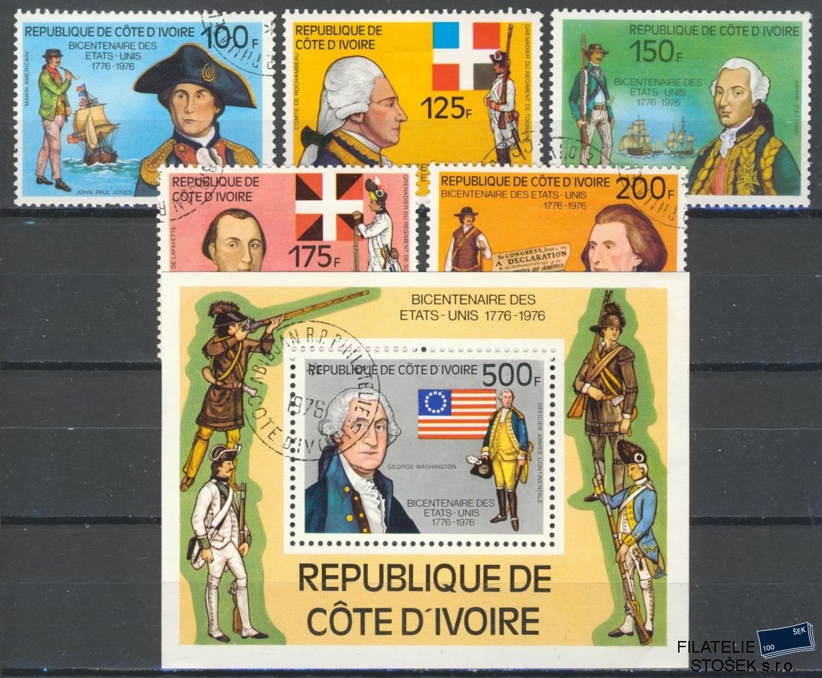 Cote d´Ivoire známky - 200 let USA