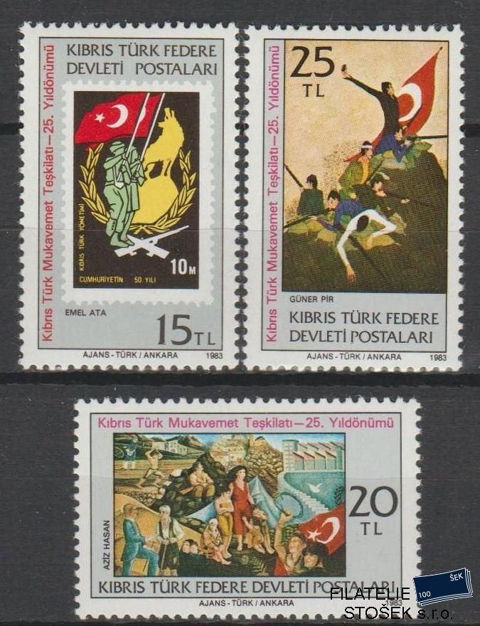 Turecký Kypr známky Mi 129-31