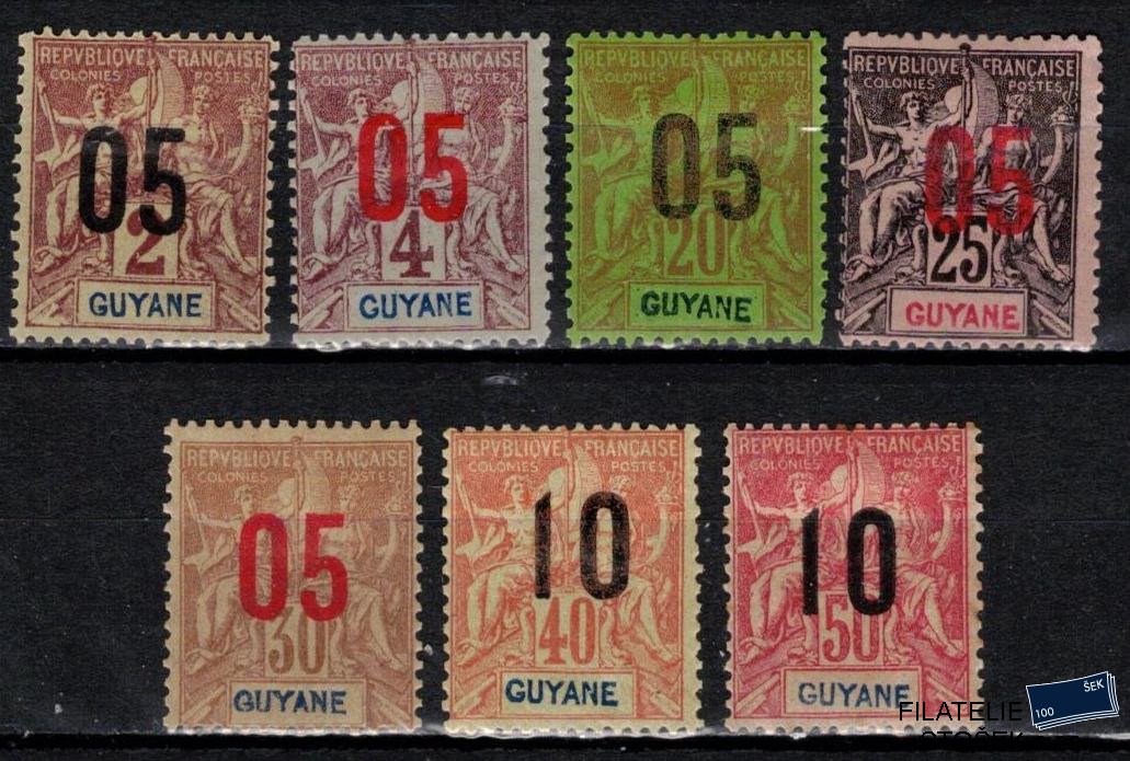 Guyane známky Yv 66-72