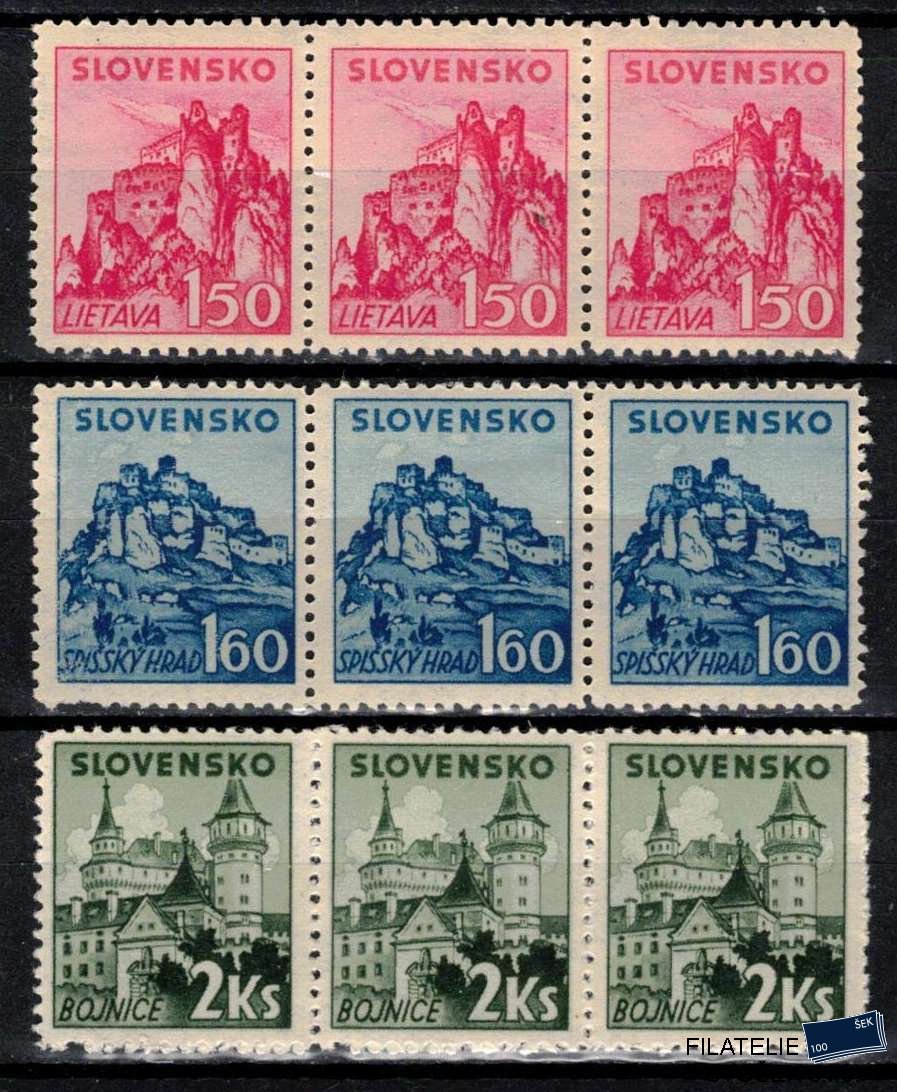 Slovensko známky 53-5 trojpásky sestava známek