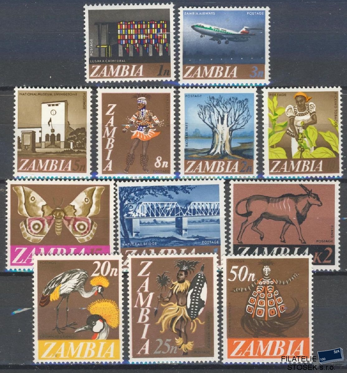 Zambia známky Mi 39-50