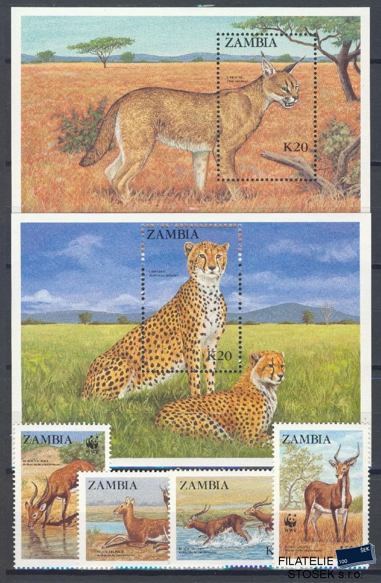 Zambia známky Mi 438-41 + Bl 14-15