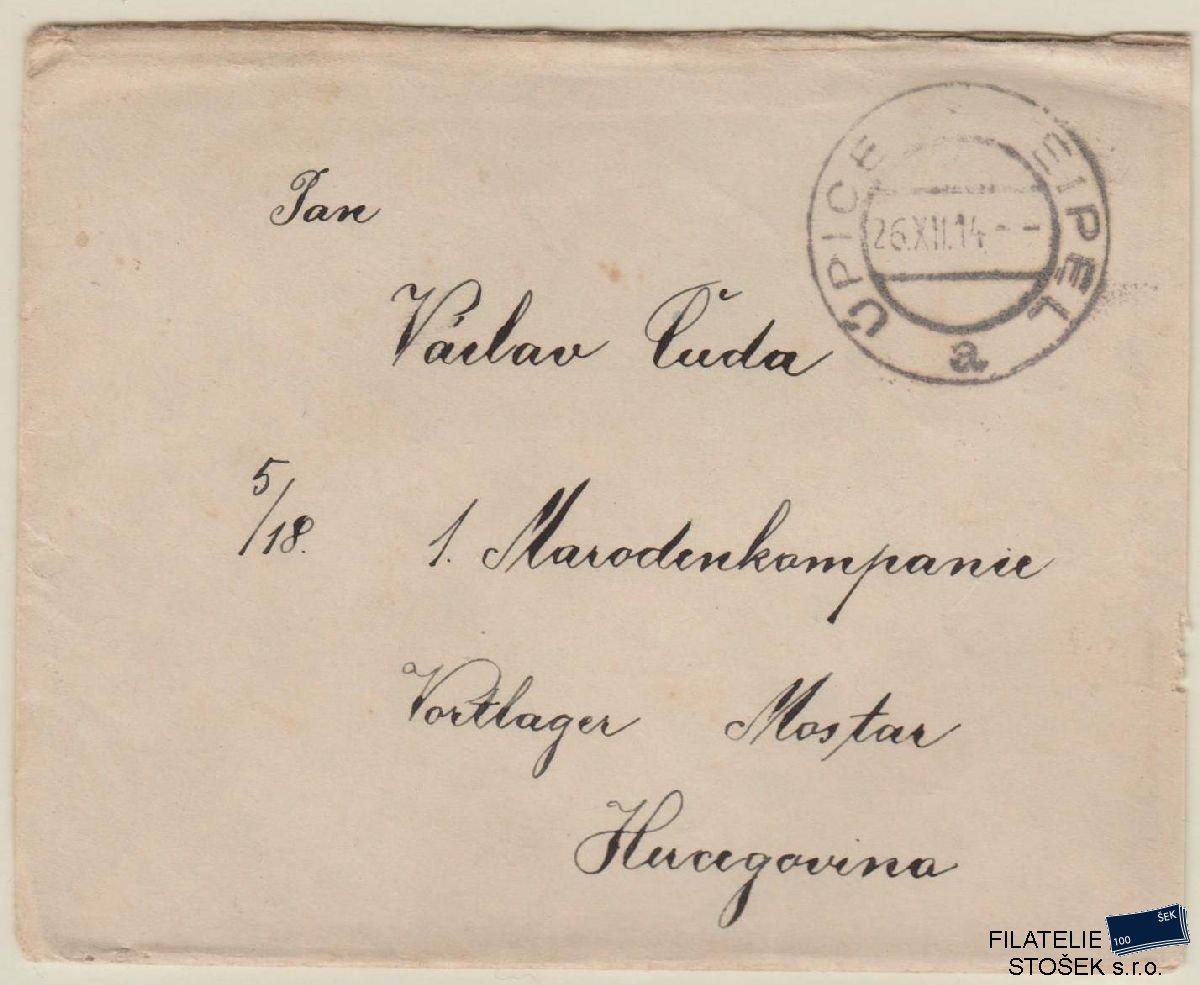Rakousko celistvosti - Polní pošta - Úpice
