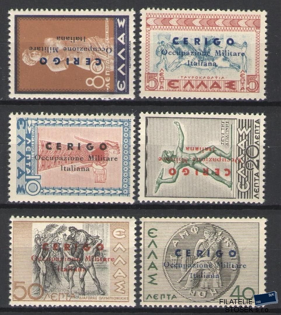 Řecko známky - Italská okupace Cerigo - 6 Ks