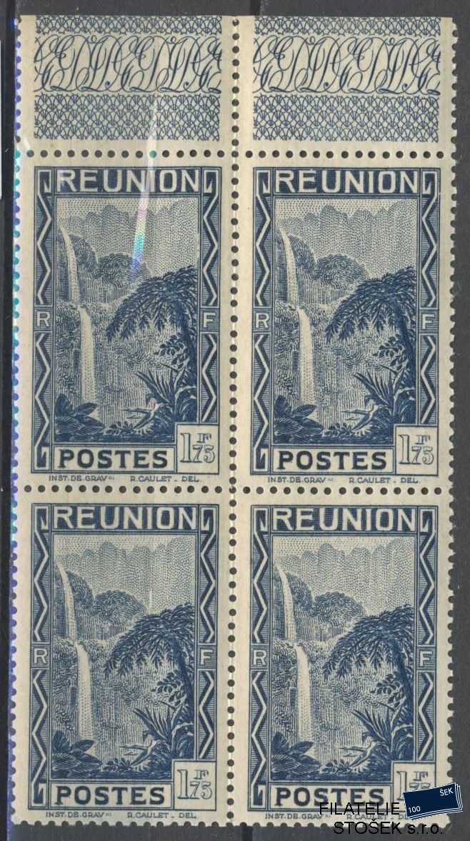 Reunion známky Yv 143 A Čtyřblok