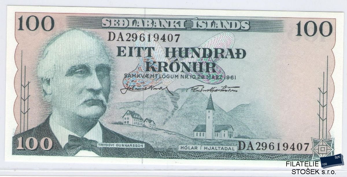 Island - nepoužitá bankovka - 100 Korun - P44