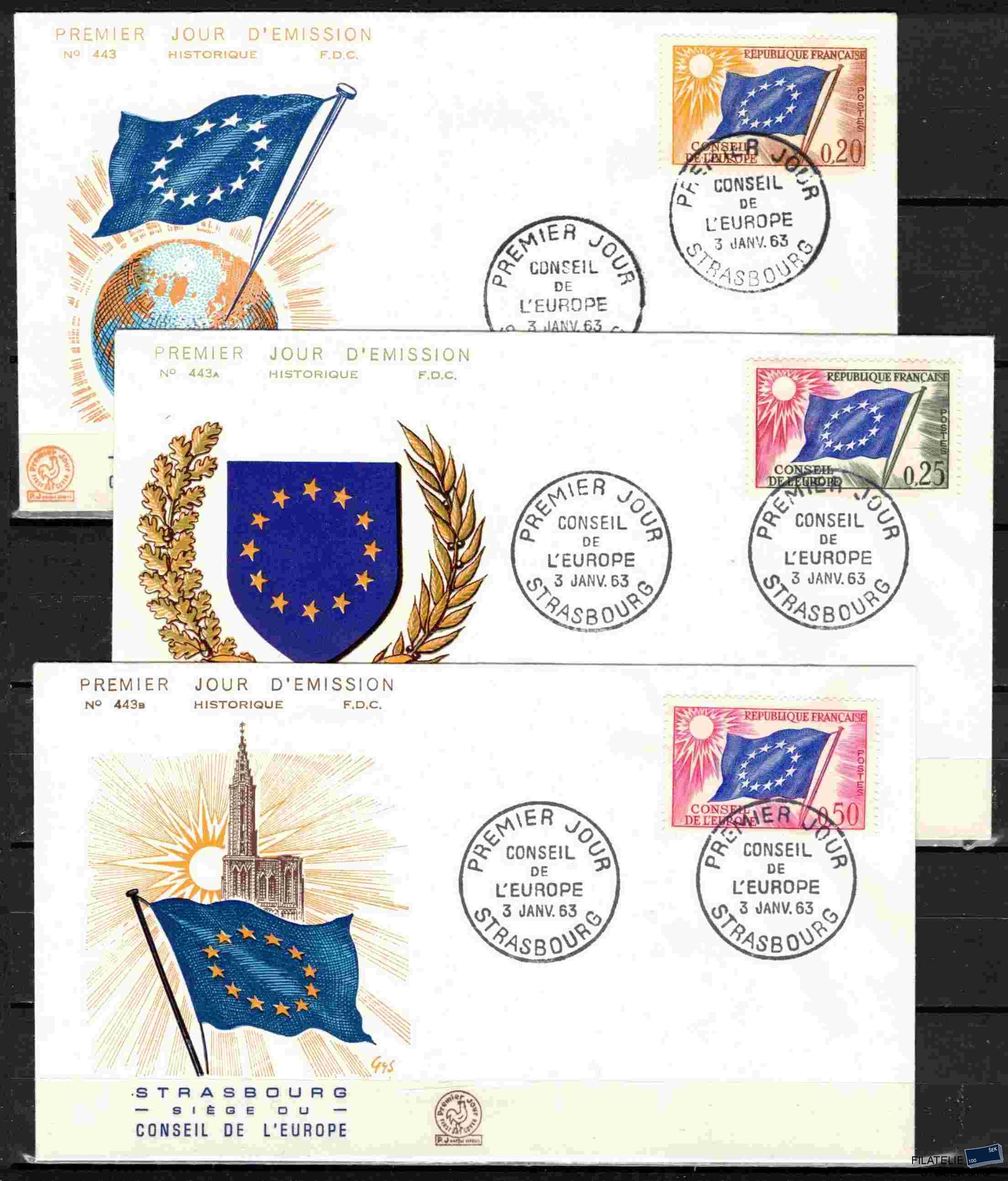Francie-služební DE známky Mi 7-9