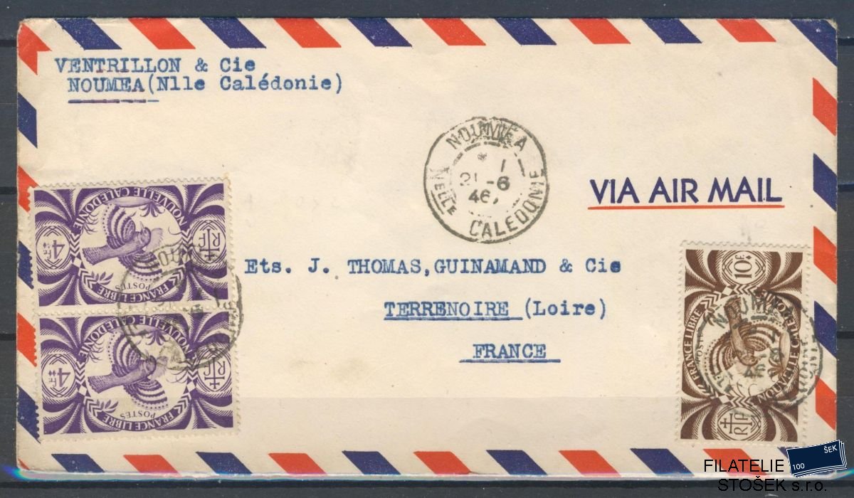 Nouvelle Caledonie známky letecký dopis