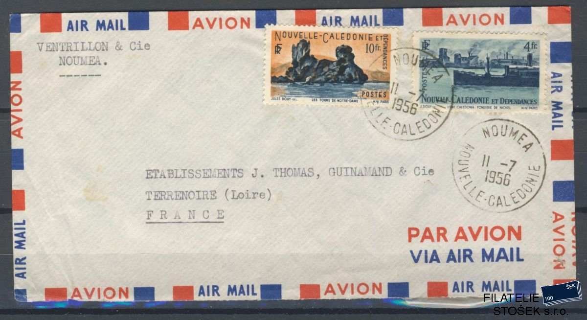 Nouvelle Caledonie známky letecký dopis
