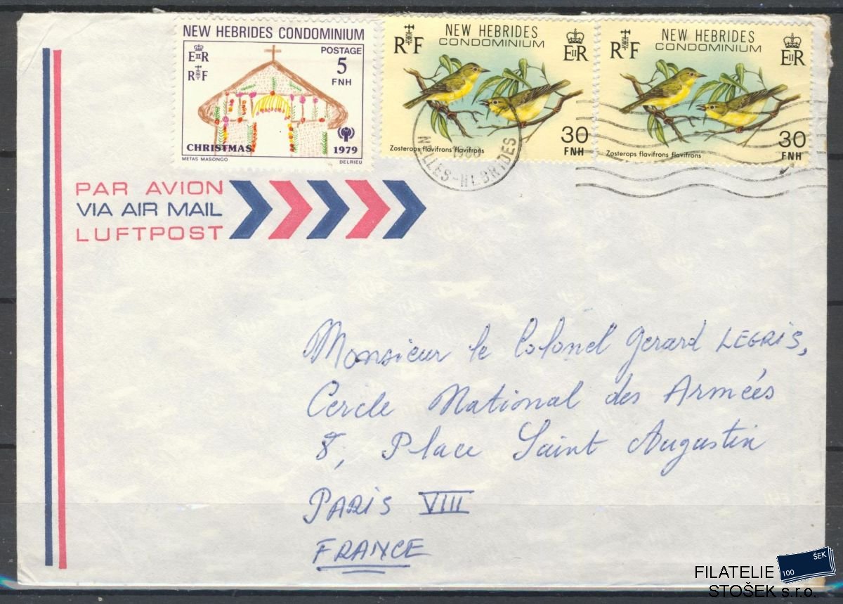 N. Hebrides známky letecký dopis