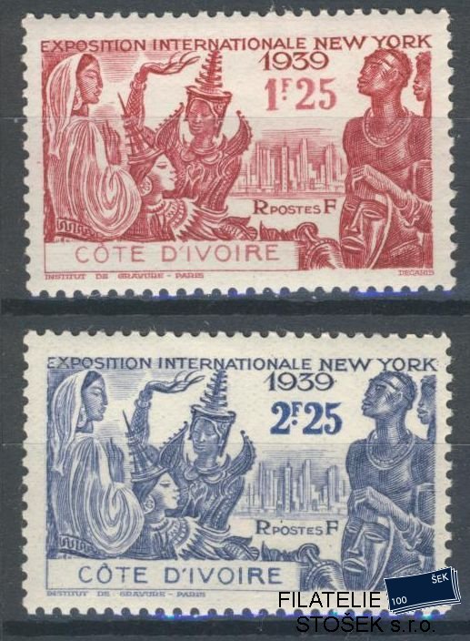 Cote d´Ivoire známky 1939 Exposition New York dvl