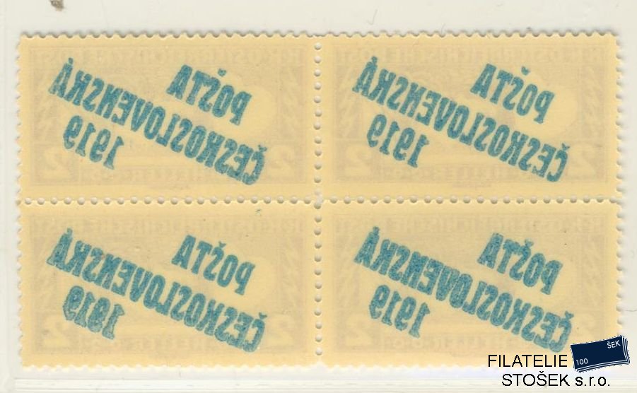 ČSR I známky 57A 4 Blok Obtisk