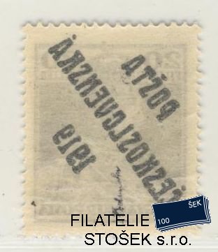ČSR I známky 120 - Obtisk - IV. Typ - Zvrásněný papír
