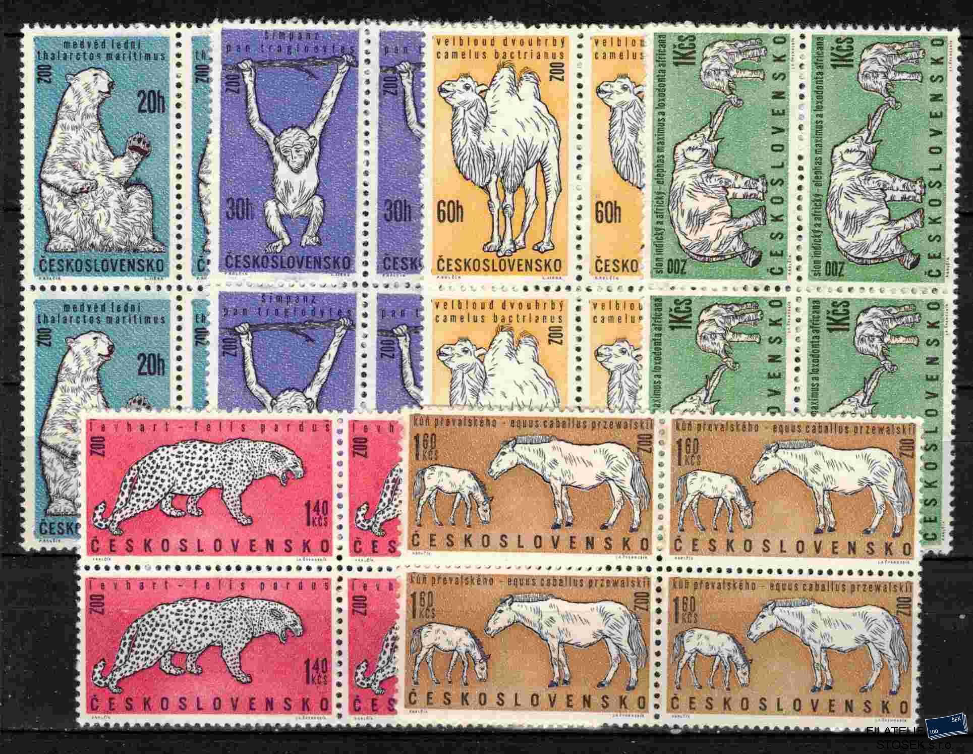 ČSSR známky 1247-52 Čtyřbloky
