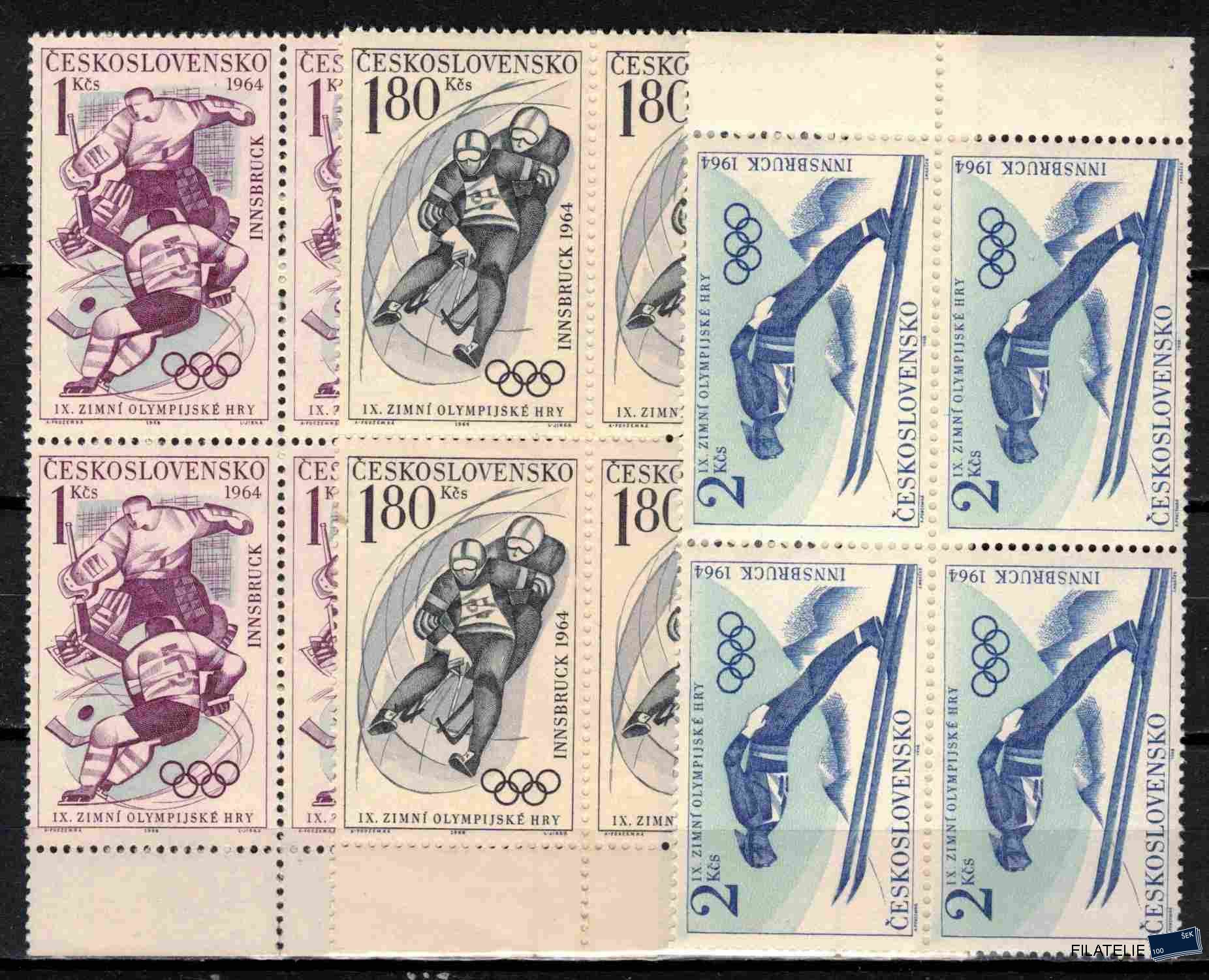 ČSSR známky 1353-5 Čtyřbloky krajové