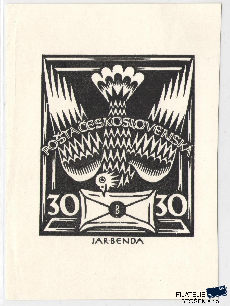 ČSR I známky 150 Zt 77 x 90 mm s B v dopise - Černotisk - Křídový papír - Pravděpodobně dotisk