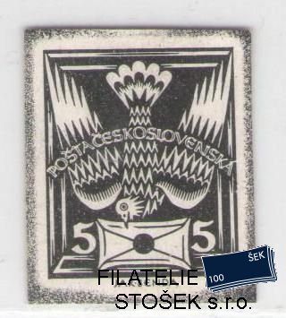 ČSR I známky 143 Zt - Černotisk - Křídový papír - Neopracované okraje