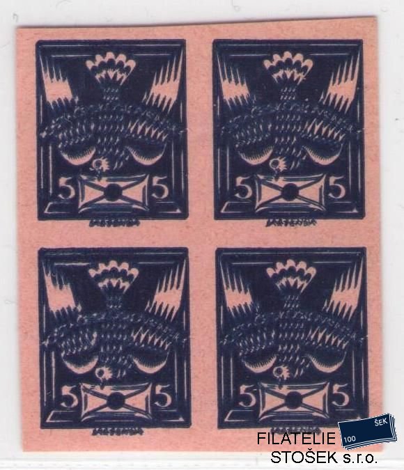 ČSR I známky 143 Zt - 4 Blok - Růžový papír