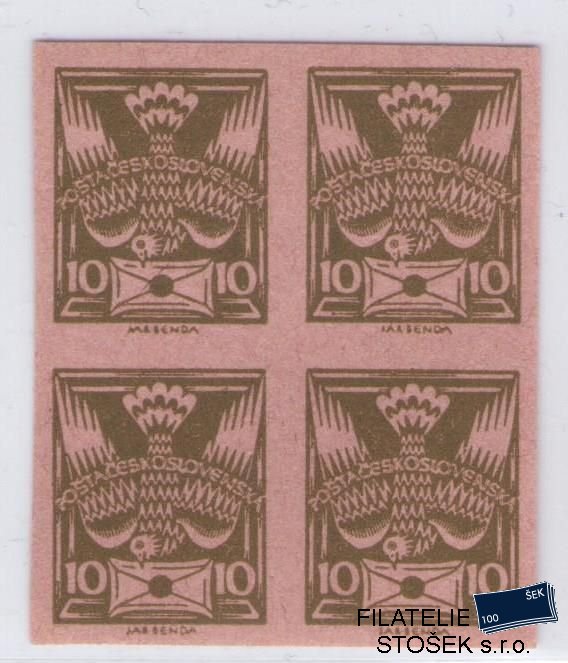 ČSR I známky 146 Zt - 4 Blok - Růžový papír