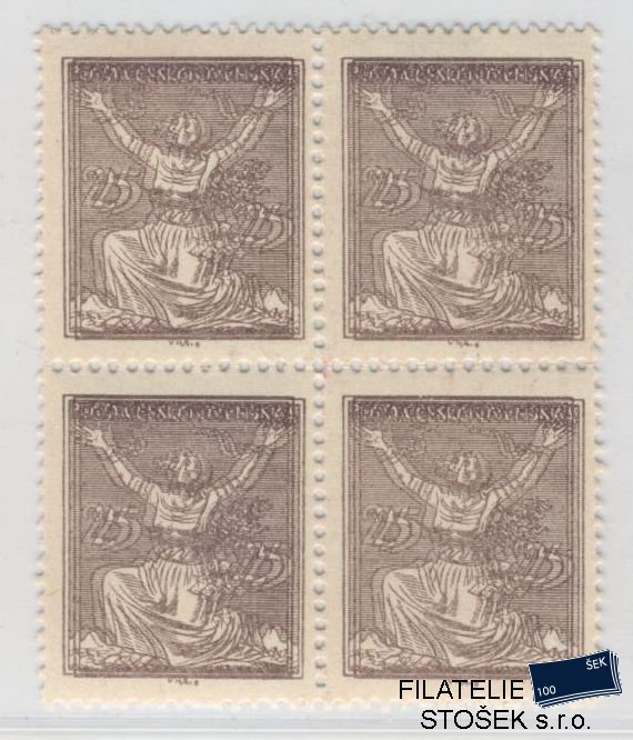 ČSR I známky 152 Dvojitý tisk - 4 Blok
