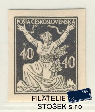 ČSR I známky 154 Zt - Černotisk - Papír s lepem