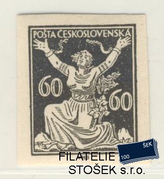 ČSR I známky 157 Zt - Černotisk - Papír s lepem