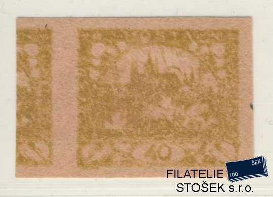 ČSR I známky 170 Zt - Růžový papír - Na zadní straně přetisk A