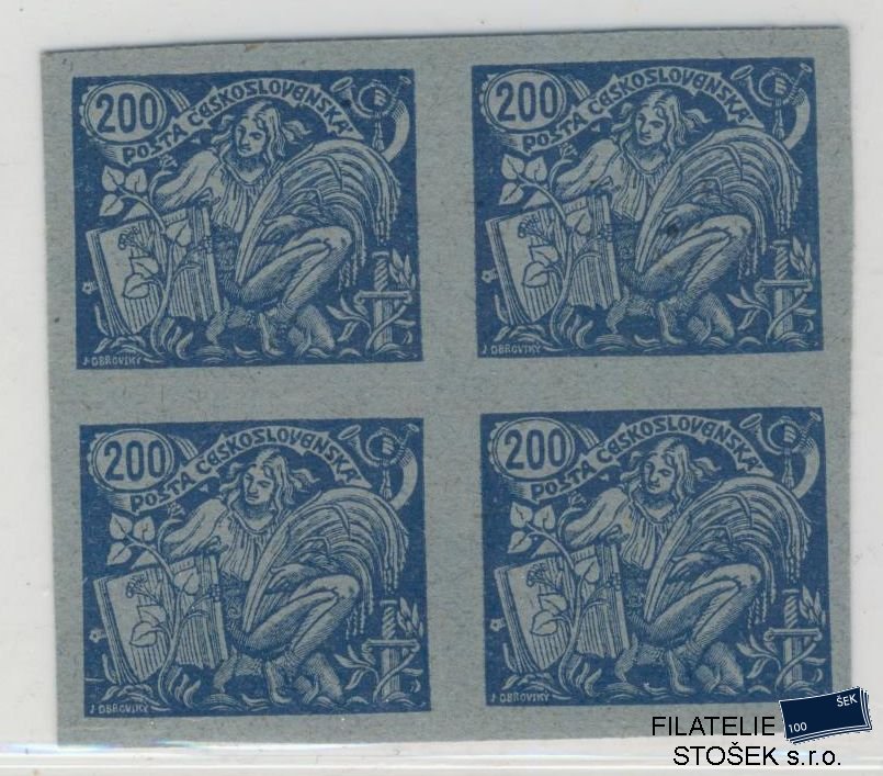 ČSR I známky 174 Zt - Modrošedý papír - 4 Blok