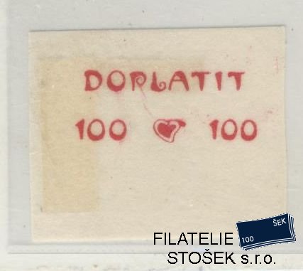 ČSR I známky DL Zt Přetisku  DOPLATIT 100 - Průsvitný papír - Červený