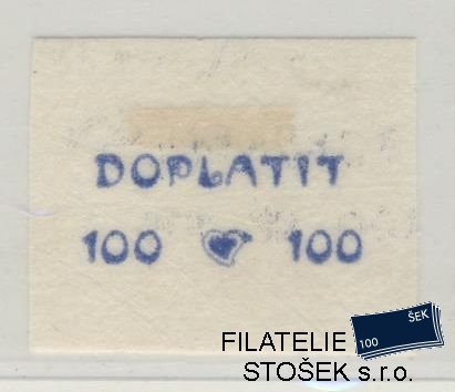 ČSR I známky DL Zt Přetisku  DOPLATIT 100 - Průsvitný papír - Modrý