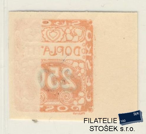 ČSR I známky DL35 Obtisk - Zvrásněný papír