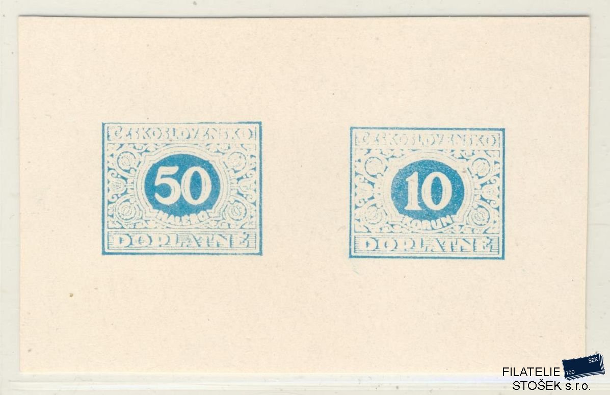 ČSR I známky DL56+60 ZT Modrý - Kartonový papír
