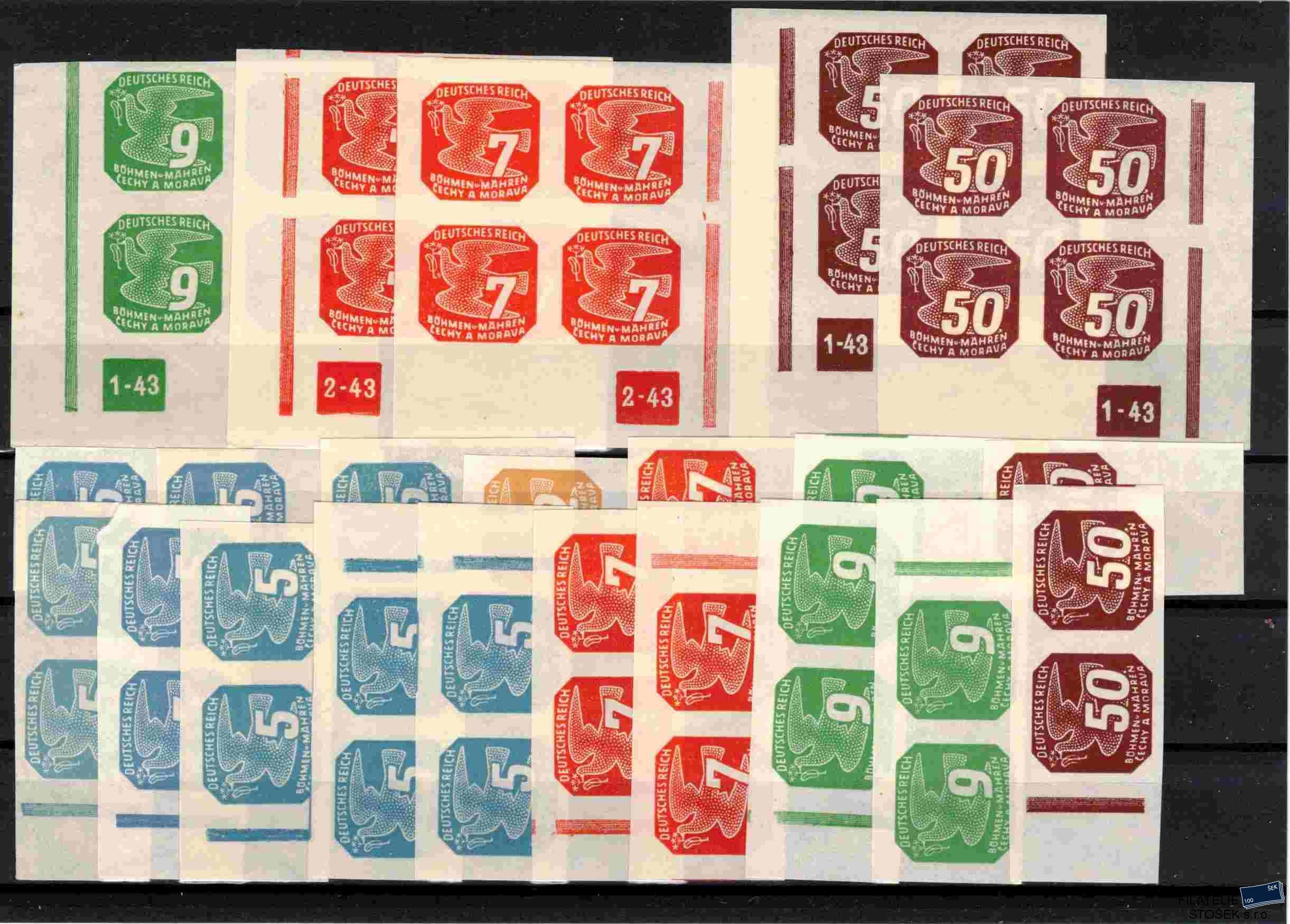 Protektorát partie známek na kartičce A 5