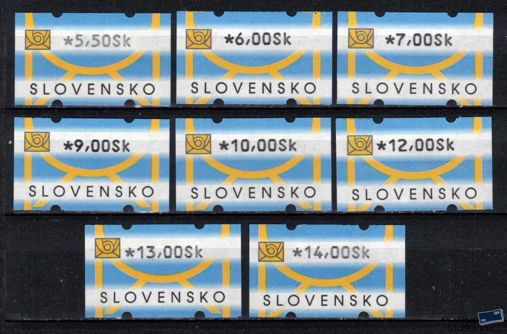 Slovensko známky AT I hodnoty 5,50-14 Sk
