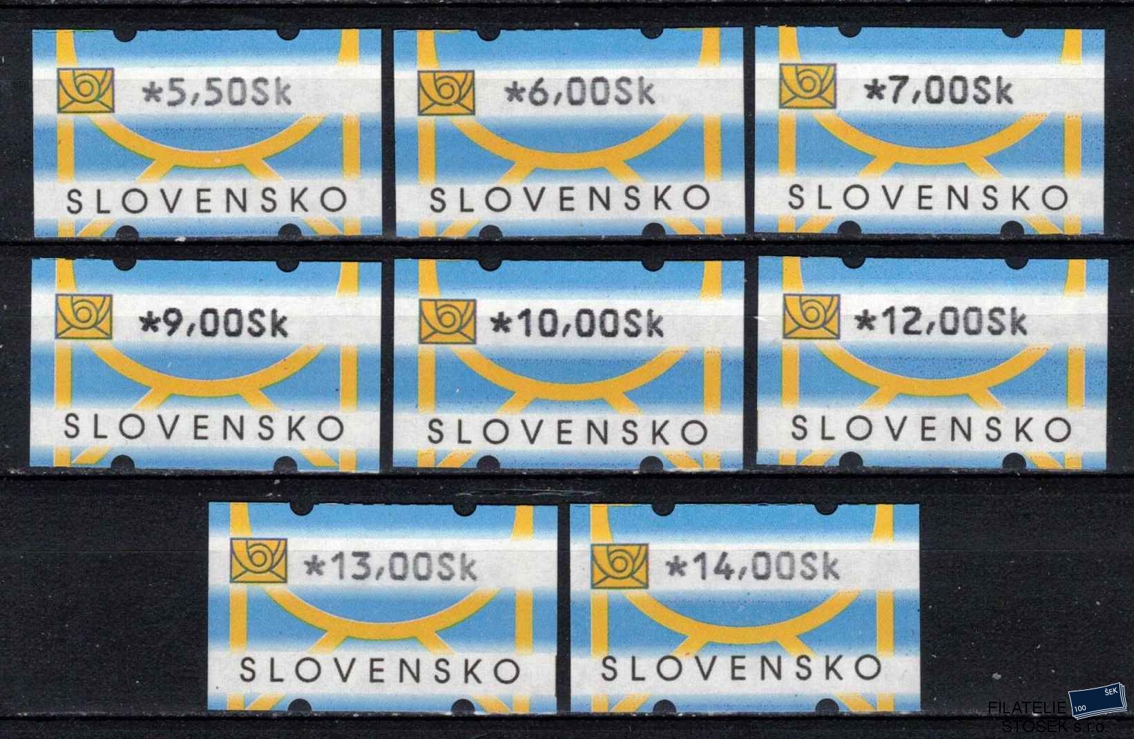 Slovensko známky AT I hodnoty 5,50-14 Sk