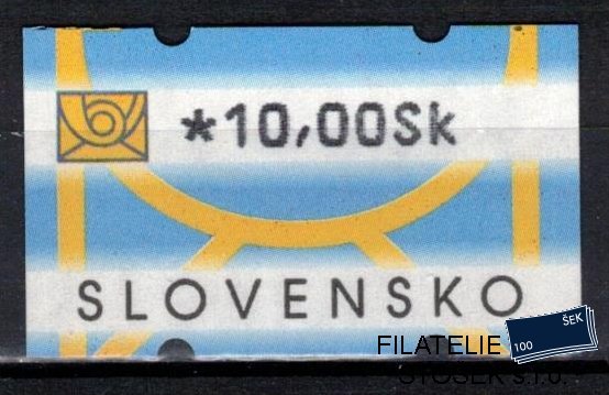 Slovensko známky AT I hodnota 10 Sk DV modrý bod vpravo nahoře