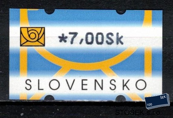 Slovensko známky AT II hodnota 7 Sk tmavý tisk