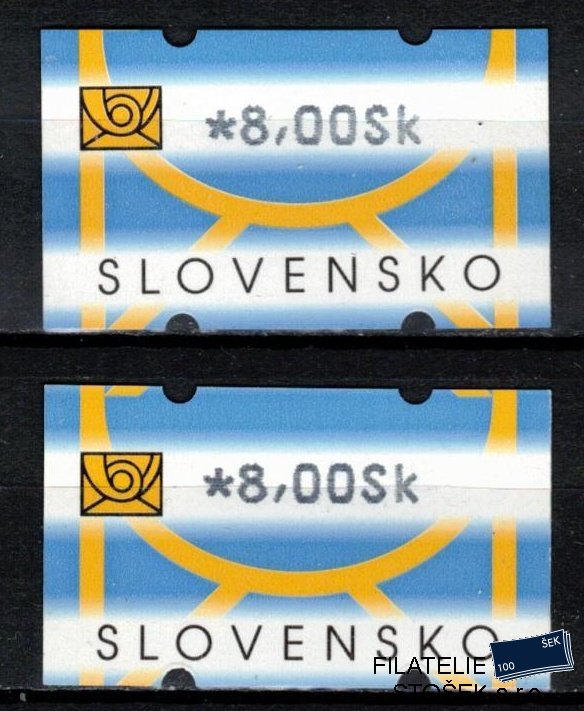 Slovensko známky AT II hodnota 8 Sk světlý a tmavý tisk