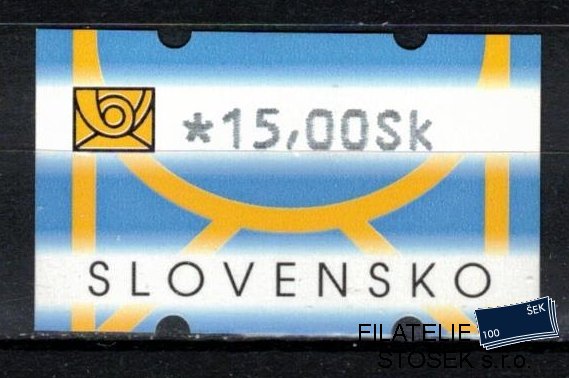Slovensko známky AT II hodnota 15 Sk světlý tisk